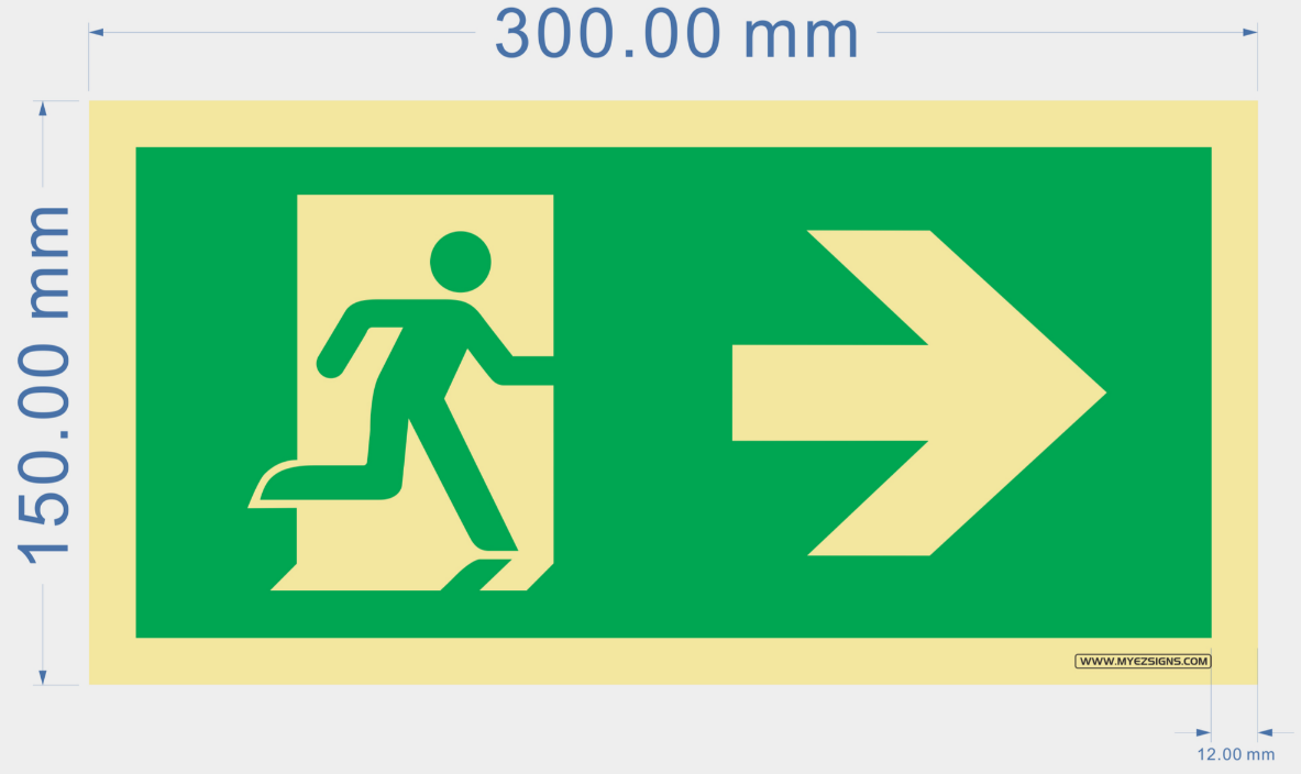 Emergency Exit To The Right Sign – Fire Safety UK