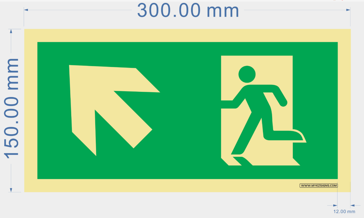 Emergency Exit Up To The Left Sign – fire safety UK