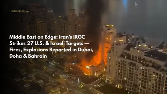 Middle East on Edge: Iran’s IRGC Strikes 27 U.S. & Israeli Targets — Fires, Explosions Reported in Dubai, Doha & Bahrain