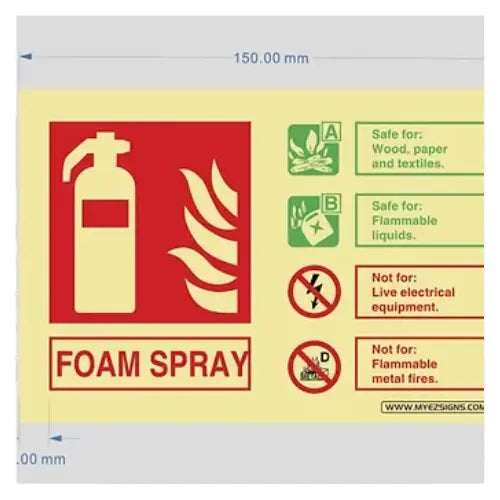 Foam Spray Fire Extinguisher Sign Firemaster247