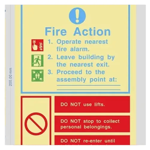 Fire Action Notice with Blank Assembly Point Line Sign Firemaster247
