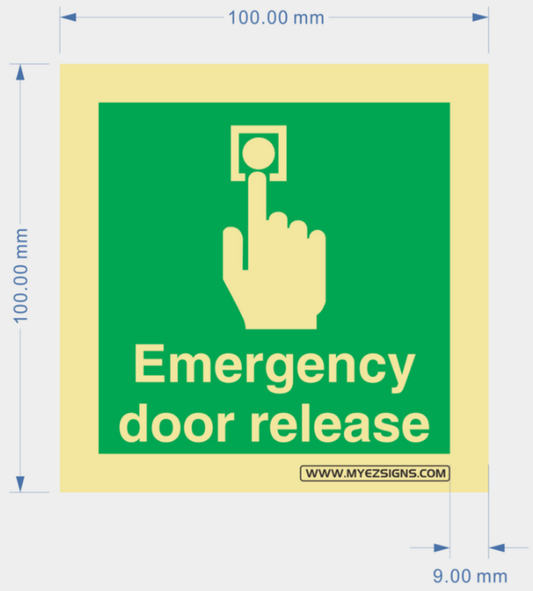 Emergency Door Release Sign – Push Button Safety UK