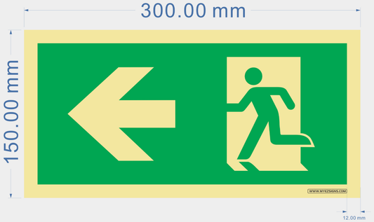 Emergency Exit To The Left Sign – fire safety UK