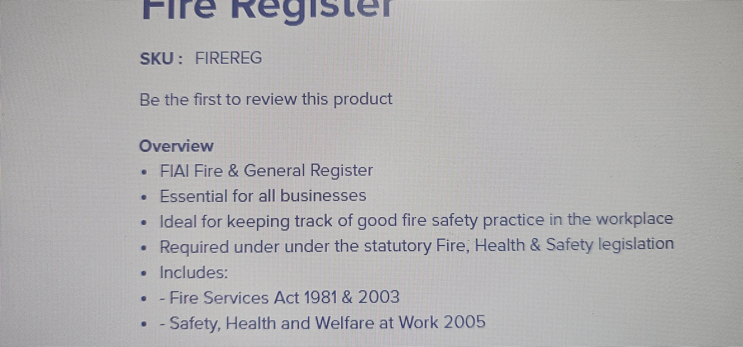 Fire Log book Firemaster247