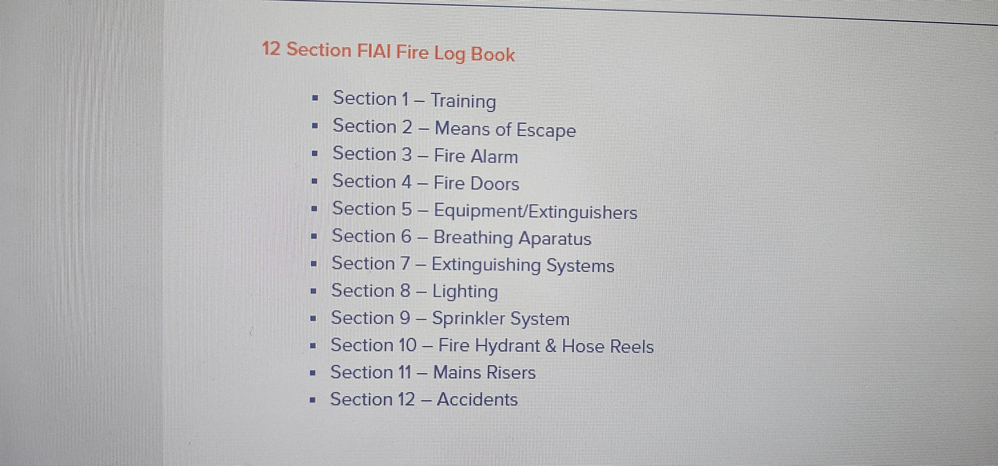Fire Log book Firemaster247