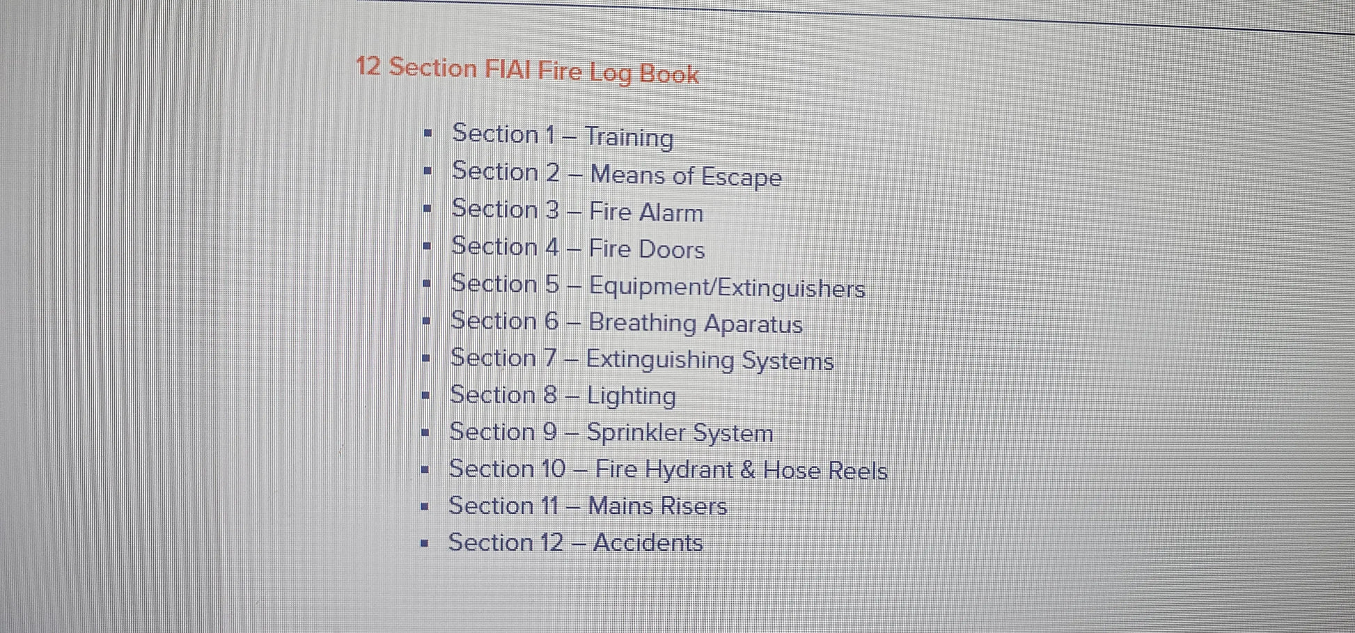 Fire Log book Firemaster247